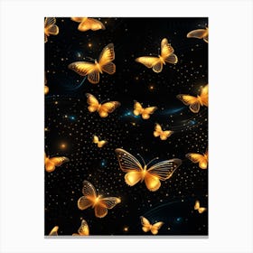 Golden Butterflies Wallpaper 4 Canvas Print