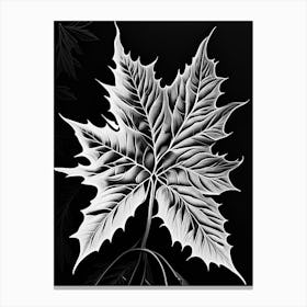 Sweet Gum Leaf Linocut 2 Canvas Print