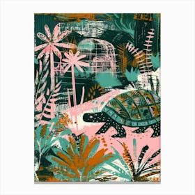 Tortoise In The Jungle Canvas Print