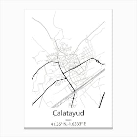 Calatayud,Spain Minimalist Map Canvas Print