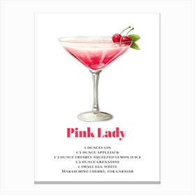 Pink Lady, Cocktail Hour Canvas Print