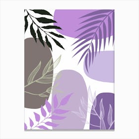 Purple Leaves On White Background Canvas Print