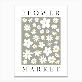 Sage Green Flower Market Canvas Print