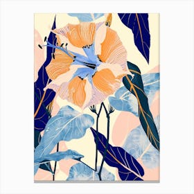 Colourful Flower Illustration Morning Glory 8 Canvas Print