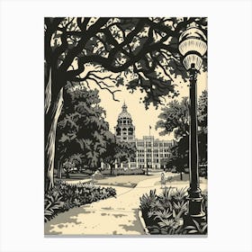 Duotone Illustration The University Of Austin Texas 3 Canvas Print