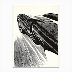 Minimal Car Speed Sketch Canvas Print