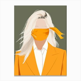 Woman With Yellow Face Mask Canvas Print