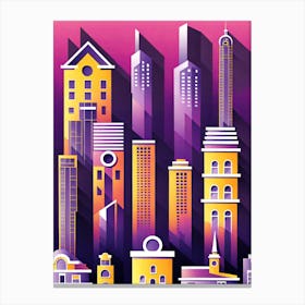 Town vector art Canvas Print