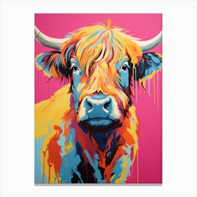 Highland Cow Pop Art 1 Canvas Print