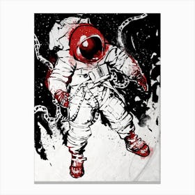 Lost In Darkness Astronaut Canvas Print