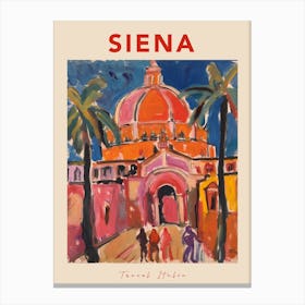 Siena Italia Travel Poster Canvas Print