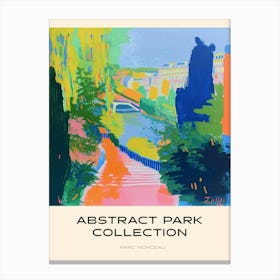Abstract Park Collection Poster Parc Monceau Paris France 3 Canvas Print