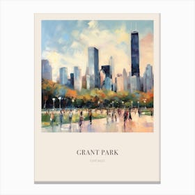Grant Park Chicago United States Vintage Cezanne Inspired Poster Canvas Print