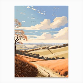 The South Downs Way England 3 Hiking Trail Landscape Canvas Print