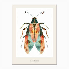 Colourful Insect Illustration Leafhopper 6 Poster Canvas Print