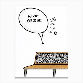 Cartoon Style White Balloon With Abstract Black Patterns Pointing Down To Suggest Growth Hand Draw (6) Canvas Print