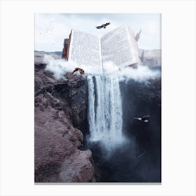 The Cascade Of Book Letters Canvas Print