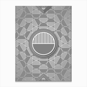 Geometric Glyph Sigil with Hex Array Pattern in Gray n.0125 Canvas Print