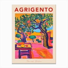 Agrigento Italia Travel Poster Canvas Print