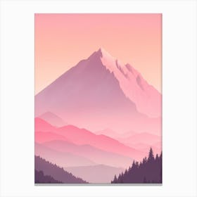 Misty Mountains Vertical Background In Pink Tone 19 Canvas Print