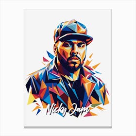 Nicky Jam 01 Portrait Music Icon Style WPAP Pop Art Canvas Print