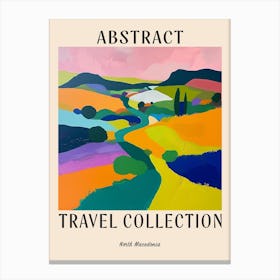 Abstract Travel Collection Poster North Macedonia 3 Canvas Print