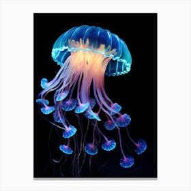 Lions Mane Jellyfish Neon Illustration 2 Canvas Print