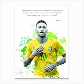 Neymar Jr Football Canvas Print
