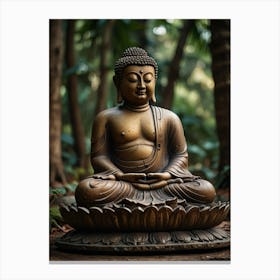 Buddha Statue In The Forest Canvas Print