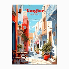 Tangier Morocco Streetview Travel Illustration Canvas Print