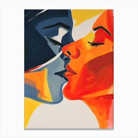 Watercolor Kiss 2 Canvas Print