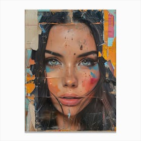 Girl With Paint On Her Face Canvas Print