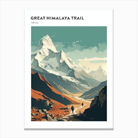 Great Himalaya Trail Nepal 3 Hiking Trail Landscape Poster Canvas Print