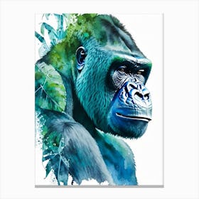 Gorilla In Jungle Gorillas Mosaic Watercolour 2 Canvas Print
