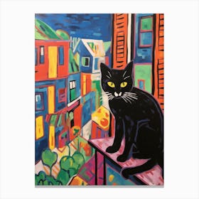 Painting Of A Cat In Urbino Italy 1 Canvas Print