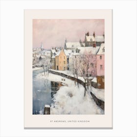 Dreamy Winter Painting Poster St Andrews United Kingdom 2 Canvas Print