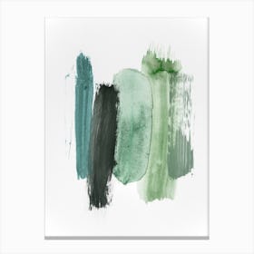 Abstract Aquarelle Green Shades Of The Woods Canvas Print