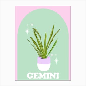 Botanical Star Sign Gemini Canvas Print