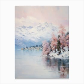 Dreamy Winter Painting Queenstown New Zealand 4 Canvas Print