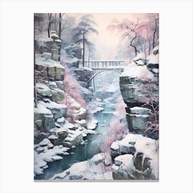 Dreamy Winter Painting Bohemian Switzerland National Park 2 Canvas Print