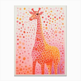 Pink Orange Giraffe Portrait Patterns 1 Canvas Print