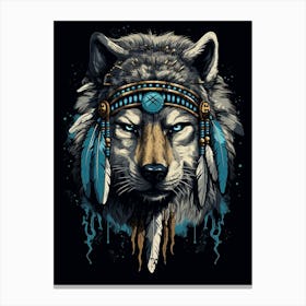 Indian Wolf Native American 1 Canvas Print