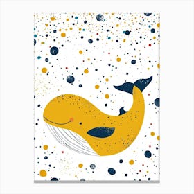Yellow Blue Whale 4 Canvas Print