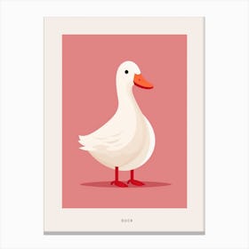Minimalist Duck Bird Poster Canvas Print