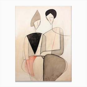 Two People Sitting Canvas Print