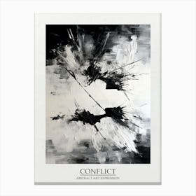 Conflict Abstract Black And White 7 Poster Canvas Print