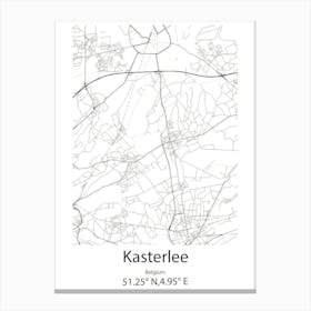 Kasterlee,Belgium Minimalist Map Canvas Print