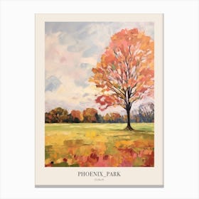 Autumn City Park Painting Phoenix Park Dublin 2 Poster Canvas Print