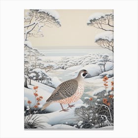 Winter Bird Painting Partridge 5 Canvas Print