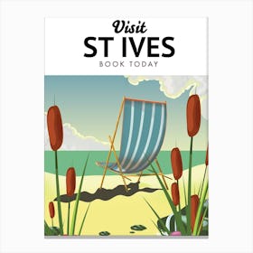 Visit St Ives Book Today Canvas Print